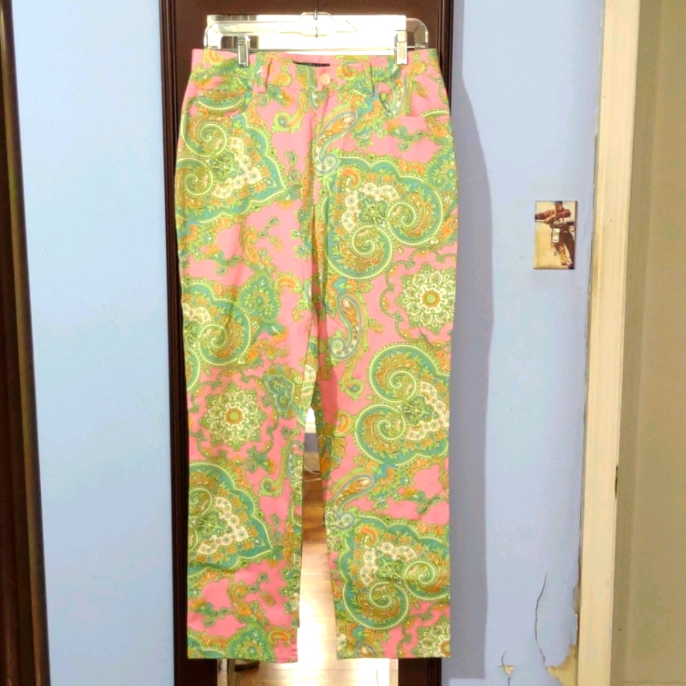 Ralph Lauren Pink Paisley Jeans Size 8